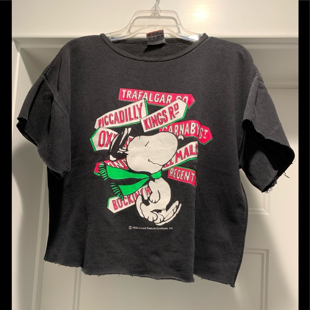 BLUES  Crop Top Sweatshirt London Streets Fun Grunge